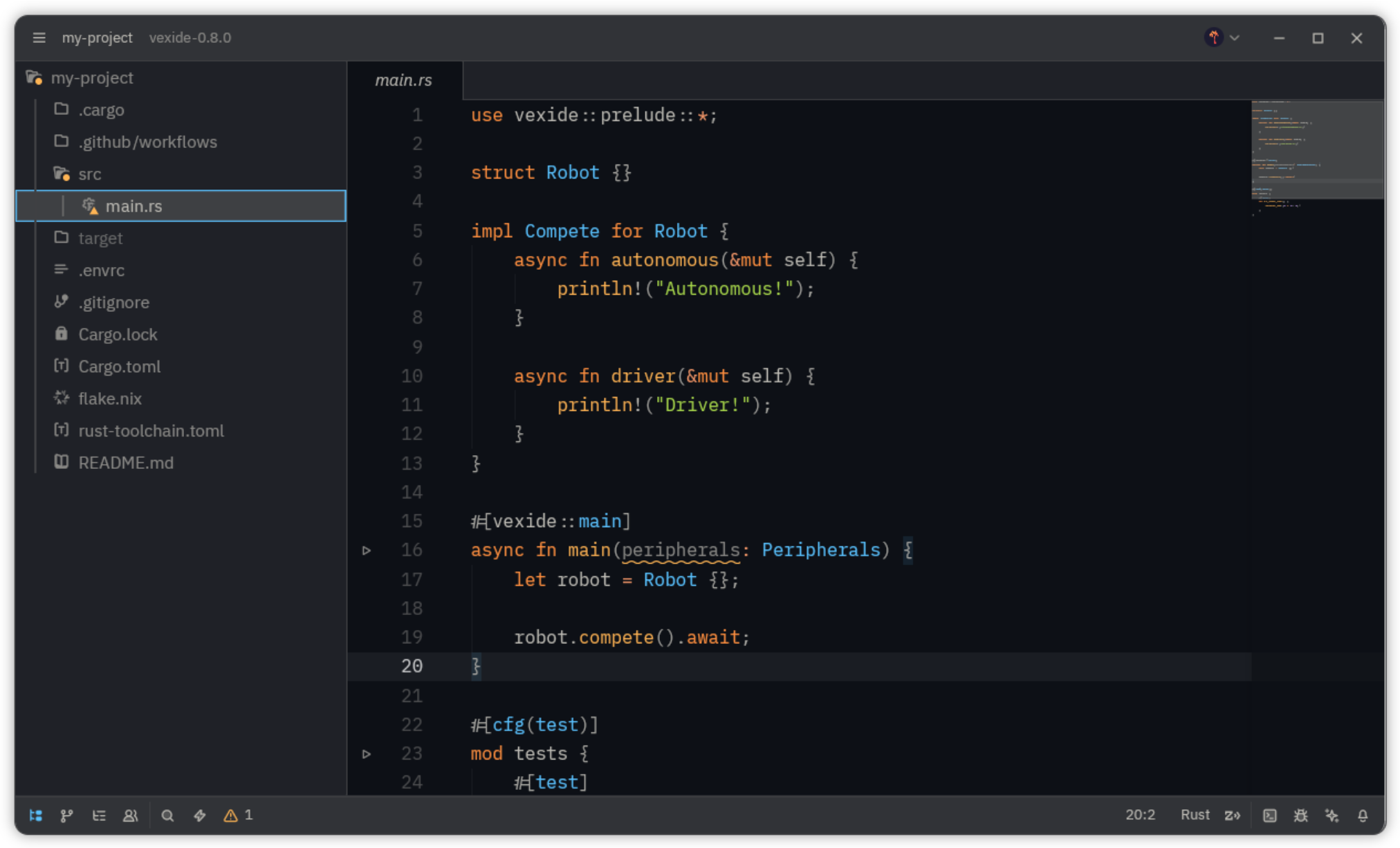 template project open in a text editor editor